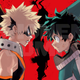 Characters from My Hero Academia face off.